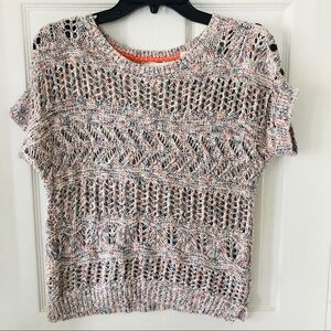 H&M Multi color open knit shortsleeved cotton sweater Size XS